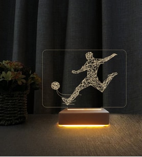 3D Futbolcu Tasarımlı Kişiye Özel İsimli 3d Led Masa Lambası Doğum Günü Hediyesi Lamba