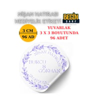 3 CM 4 CM 5 CM 6 CM NİŞAN HATIRASI ETİKETİ KENDİNDEN YAPIŞKANLI KİŞİYE ÖZEL YUVARLAK 022