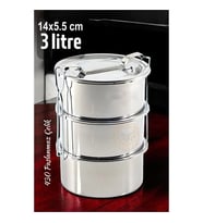 Sefer Tası Yemek Kabı Paslanmaz Çelik 3 Katlı 14 Cm 3 Li̇tre 721366