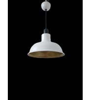 Retro Metal Dekoratif Beyaz İçi Gold Siyah Duylu Tekli Sarkıt Avize Çap:30 cm