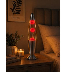 Lav Lambası Büyük Boy 41 cm – Kırmızı Atmosfer Işığı, Dekoratif Gece Lambası, Konsept Lamba Aydınla