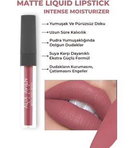 Uzun Süre Kalıcı Kadifemsi Kuruma Yapmayan Mat Likit Ruj - Matte Liquid Lipstick 508 Bright Rose