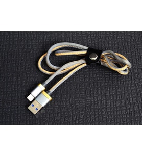 Zore Poro Lightning Usb Kablo 1M (Gri-Altın)