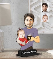 Kişiye Özel 2 Boyutlu Aile  Ahşap Biblo-1