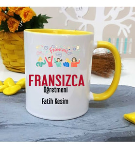 Fransızca Öğretmenine Özel Öğretmenler Günü Hediyesi Kişiye Özel Kupa Bardak