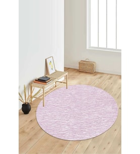 Dijital Baskılı Kaymaz Taban Yıkanabilir Yuvarlak Salon Halısı Koridor Halısı Paspas NDY-HT-390 (Pembe)