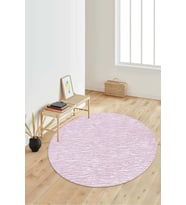 Dijital Baskılı Kaymaz Taban Yıkanabilir Yuvarlak Salon Halısı Koridor Halısı Paspas NDY-HT-390 (Pembe)