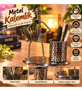 Metal Akordeon Çalan Müzisyen Kalemlik