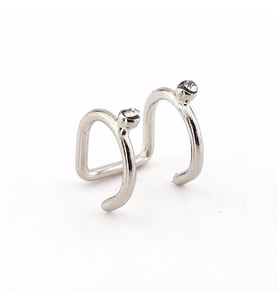 PARLAK GÜMÜŞ RENKLİ EARCUFF KIKIRDAK KÜPE TAŞLI SARMAL EX090
