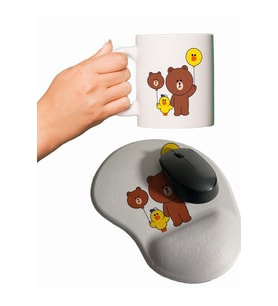 Brown & Friends 0032 Baskılı Mouse Pad + Kupa