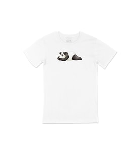 Uyuyan Panda Baskılı Tişört (Beyaz)