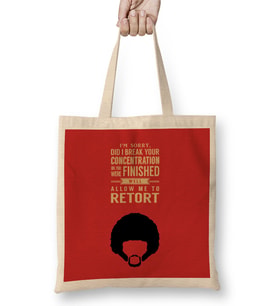 Pulp Fiction Jules Quote Movie Silhouette Bez Çanta Uzun Saplı