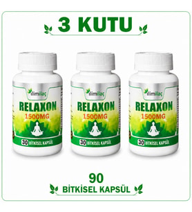 Relaxon 1500 mg 3 Kutu 90 Bitkisel Kapsül – Relaxon Takviye Edici Gıda