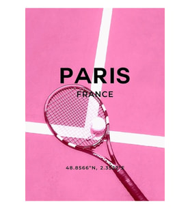 Pembe Tenis Raketi, Tenis Posteri, Tenis Baskısı Tablo Ahşap Poster Dekoratif