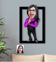 BK Gift Kişiye Özel Kadın Beden Eğitimi Öğretmeni Karikatürlü 3D Ahşap Tablo-1