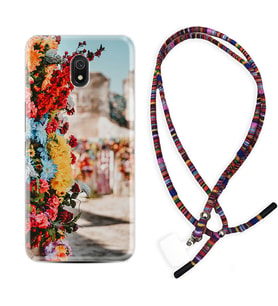 Xiaomi Redmi 8A 8 Pro 9C 9T 10C 11T Pro Kılıf Boyun Asklı Rasta Silikon Gerçek Çiçekler 1743