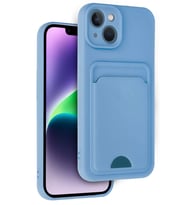 iPhone 14 Kılıf Kelvin Kartvizitli Silikon - Mavi