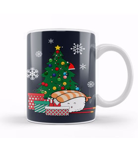 Happy Sushi Around The Christmas Tree Kupa Bardak Porselen