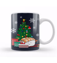 Happy Sushi Around The Christmas Tree Kupa Bardak Porselen