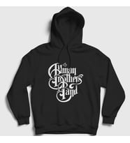 Presmono Unisex Beyaz Logo The Allman Brothers Band Kapüşonlu Sweatshirt 465980tt (Siyah)