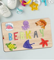 BK Toys Çocuklara Özel İsimli Büyük Boy Ahşap Eğitici Yapboz Puzzle 50x30cm - Model 7