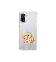 Redmi Note 10 ile Uyumlu Splash Köpek Tasarımlı Şeffaf Silikon Kılıf