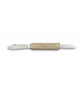 61804 Pirinç İşlemeli Sürmene Çakısı 5,5 / 3,5 Cm - Çift Bıçaklı