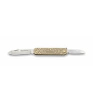 61804 Pirinç İşlemeli Sürmene Çakısı 5,5 / 3,5 Cm - Çift Bıçaklı