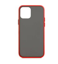 iPhone 12 Mini Kılıf Mat Yüzey Renkli Kenar Silikon (Kırmızı)