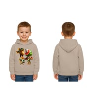 Unisex Brainrot Baskılı Çocuk Swaetshirt Kapüşonlu 3 İplik Şardonlu (Taş)