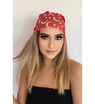 KIRMIZI RENK AY YILDIZ DESENLİ BUFF UNİSEX %100 PAMUK (Çok Renkli)