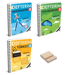 LGS 8. Sınıf Matematik Fen Bilimleri ve Türkçe Defterim 3lü Set