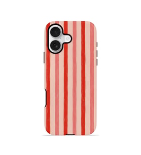 iPhone 17 Vorian Çift Katmanlı MagSafe Kılıf Coral Cream Stripe