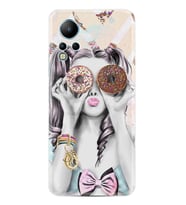 Infınix Note 12 Kılıf Resimli Desenli Baskılı Silikon Donut Girl 1408