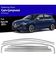 Fiat Egea HB Cam Çıtası Çerçevesi Komple Set Kromu Nikelajı 8 Parça