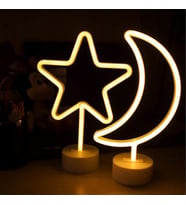 Ay Yıldız Neon Led Gece Lambası Usb Ve Pilli