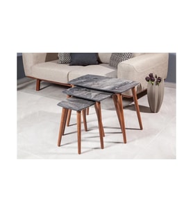 CARARA OVAL ZİGON SEHPA, SİYAH