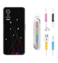General Mobile GM 21 Pro GM 22 Pro Plus Kılıf Kablo Koruma Spiral Silikon Line Planet 1736