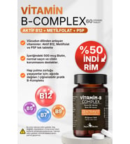 B-Complex Vitamin (Aktif B12 + Metilfolat + P5P + Biotin + B5) / 60 Çiğneme Tableti / %50 İNDİRİM