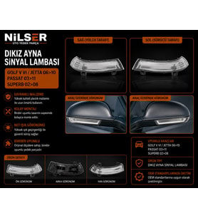 Volkswagen Golf 5 Ayna Sinyal Sağ-Sol 2004-2010