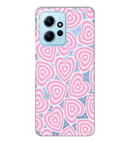 Redmi Note 12 4G Uyumlu Kalp Desenli Şeffaf Telefon Kılıfı