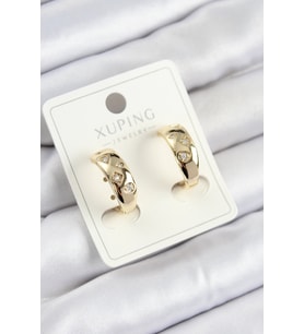 Xuping Zirkon Taşlı Halka Model Gold Renk Kadın Küpe (Altın)