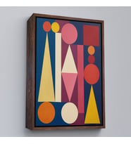 Çerçeveli Auguste Herbin - Dimanche Tablo (Kahverengi)