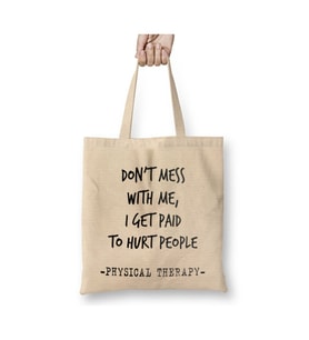 Fizyoterapist Hediyesi, Sağlıkçı Fizyoterapist Beyaz Bez Çanta Alışveriş Çantası Plaj Çantası