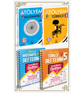Arı Yayıncılık ARI YAYINLARI 5. SINIF MATEMATİK +TÜRKÇE ATÖLYEM VE DEFTER SETİ (Çok Renkli)