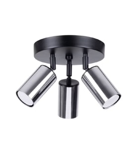 RIOLIGHT MODERN1 SİYAH1 GÖVDE KROM HAREKETLİ BAŞLIK1 3XGU10 LED SPOT LED AVİZE (AMPUL DAHİL)