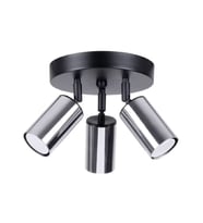 RIOLIGHT MODERN1 SİYAH1 GÖVDE KROM HAREKETLİ BAŞLIK1 3XGU10 LED SPOT LED AVİZE (AMPUL DAHİL)