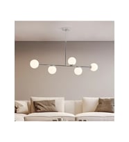 Ardent 5'li Sıralı Camlı Avize RA-AVZ- 7543-81-26 (Krom)