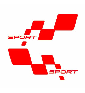 Sport Damalı Yazı Araba Oto Sticker Set Sağ Ve Sol Takım Kırmızı