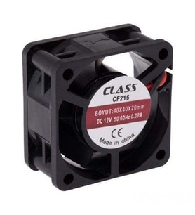 Class CF-215 40x40x20 DC 12V 2 Pin 50/60 Hz 0.08A Aksiyel Fan (Siyah)